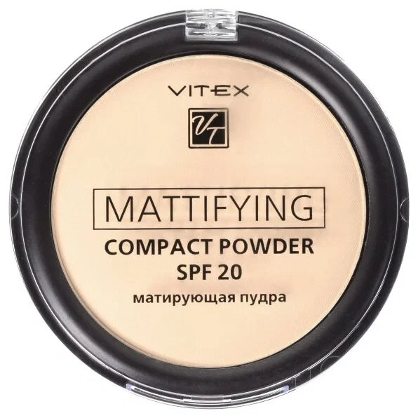 Пудра матирующая Mattifying compact powder SPF20, тон 02 VITEX 