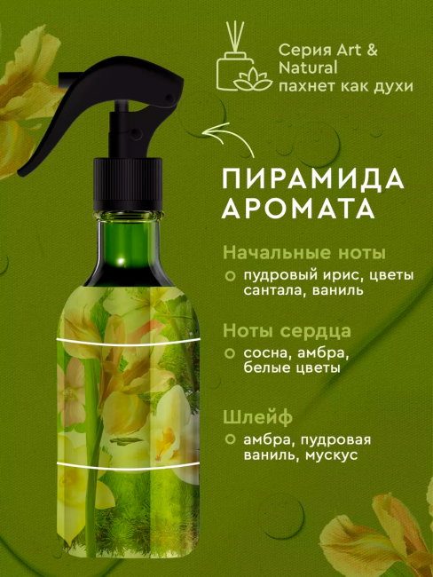 Аромаосвежитель воздуха Сантал Прованса и сосна Берто Only Bio Art & Natural 320 мл Аромаосвежитель воздуха Сантал Прованса и сосна Берто Only Bio Art & Natural 320 мл