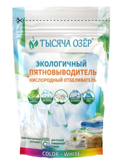 Кислородный отбеливатель-пятновыводитель ТЫСЯЧА ОЗЁР Dream Nature 800 гр
