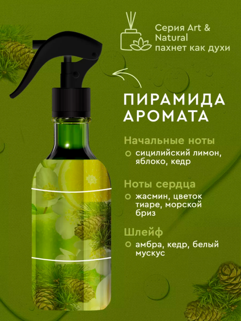 Аромаосвежитель воздуха Морской бриз на берегу Ла-Манша Only Bio Art & Natural 320 мл Аромаосвежитель воздуха Морской бриз на берегу Ла-Манша Only Bio Art & Natural 320 мл