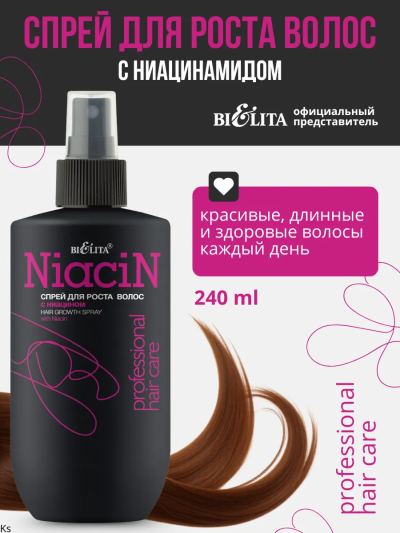 Спрей для роста волос с ниацином Prof HAIR CARE 240 мл