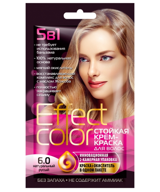 Стойкая крем-краска Effect Color 6.0 Натуральный Русый 50 мл