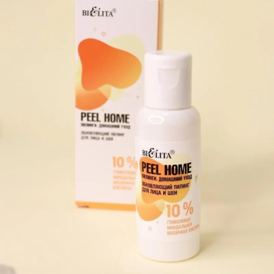 Обновляющий пилинг для лица и шеи «10% гликолевая, миндальная, молочная кислоты» 50 мл Peel Home  