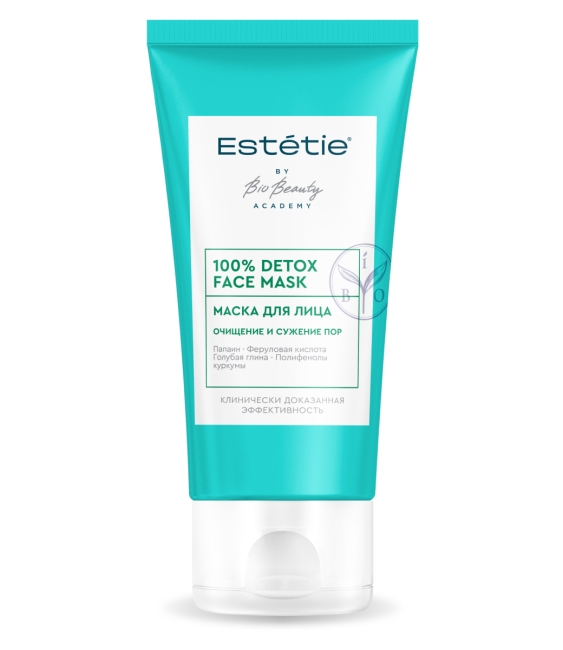 Маска для лица очищение и сужение пор 100% detox face mask ESTETIE 50 мл