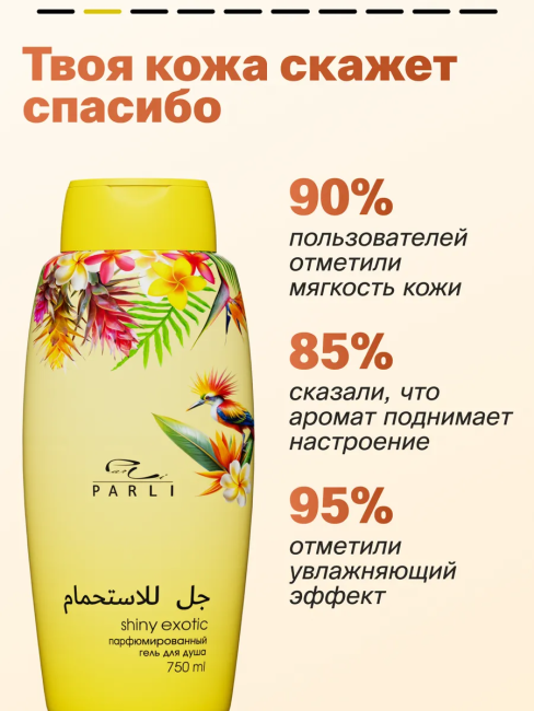 Гель для душа Парфюмированный Shiny EXOTIC PARLI 750 мл