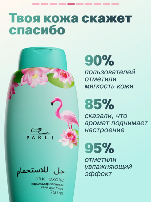 Гель для душа Парфюмированный Lotus EXOTIC PARLI 750 мл Гель для душа Парфюмированный Lotus EXOTIC PARLI 750 мл