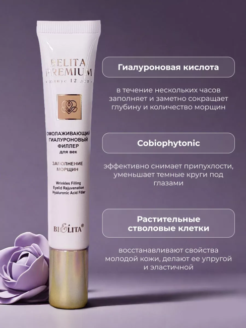 Филлер для век омолаживающий «Заполнение морщин» BELITA PREMIUM 20 мл