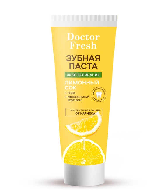 Зубная паста 3D отбеливание Лимонный сок Doctor Fresh 75 мл Зубная паста 3D отбеливание Лимонный сок Doctor Fresh 75 мл