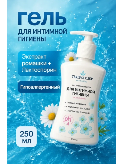 Гель для интимной гигиены с Д-пантенолом и экстрактом ромашки ТЫСЯЧА ОЗЕР Dream Nature 250 мл