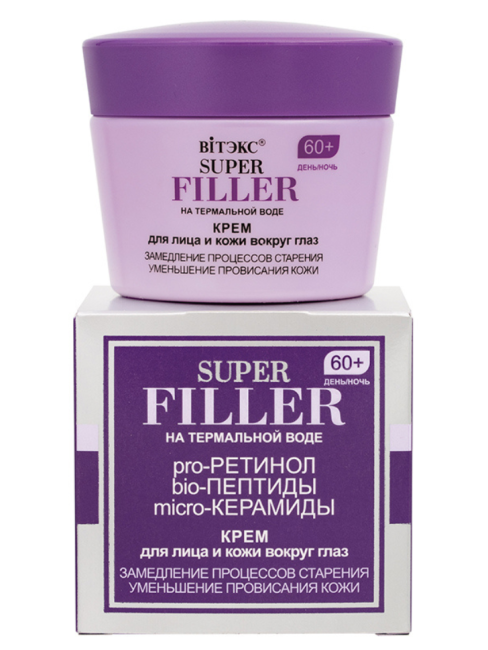 Крем для лица и кожи вокруг глаз 60+ день-ночь SUPER FILLER 45 мл
