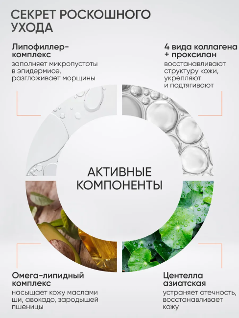 Крем-люкс ночной для лица Контурный лифтинг Эффект липофиллера LuxCare VIP 50 мл Крем-люкс ночной для лица Контурный лифтинг Эффект липофиллера LuxCare VIP 50 мл