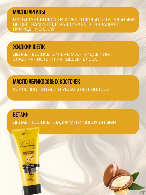 Маска двухминутная для ослабленных и поврежденных волос БЛЕСК И ПИТАНИЕ 200 мл Маска двухминутная для ослабленных и поврежденных волос БЛЕСК И ПИТАНИЕ 200 мл