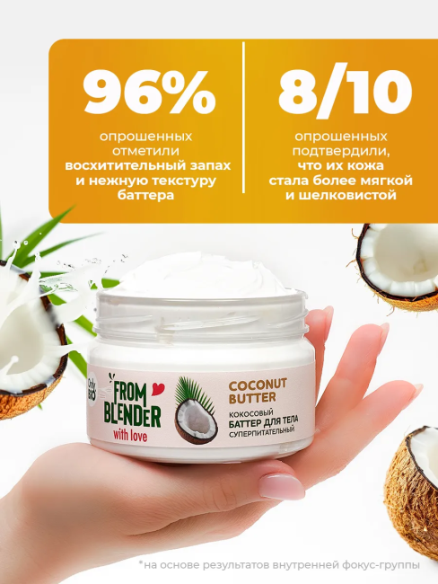 Баттер для тела Кокосовый FROM BLENDER WITH LOVE 200 мл Баттер для тела Кокосовый FROM BLENDER WITH LOVE 200 мл