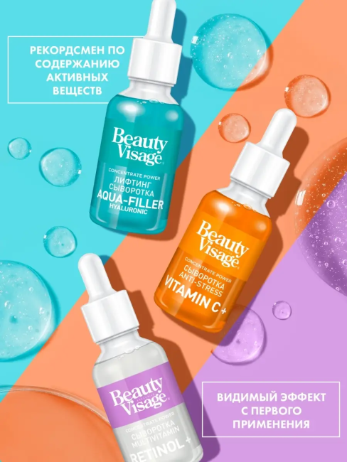 Сыворотка MULTIVITAMIN «Retinol +» для лица и кожи вокруг глаз Beauty Visage 30 мл