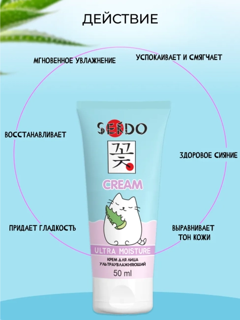 Крем для лица ультраувлажняющий Ultra Moisture Face Cream PARLI Sendo 50 мл Крем для лица ультраувлажняющий Ultra Moisture Face Cream PARLI Sendo 50 мл