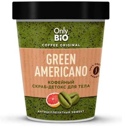 Скраб-детокс для тела Кофейный GREEN AMERICANO Only Bio Coffee Original 230 мл