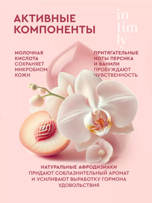 Гель для интимной гигиены с афродизиаками персик и ваниль INTIMLY Euphoria 220 мл Гель для интимной гигиены с афродизиаками персик и ваниль INTIMLY Euphoria 220 мл