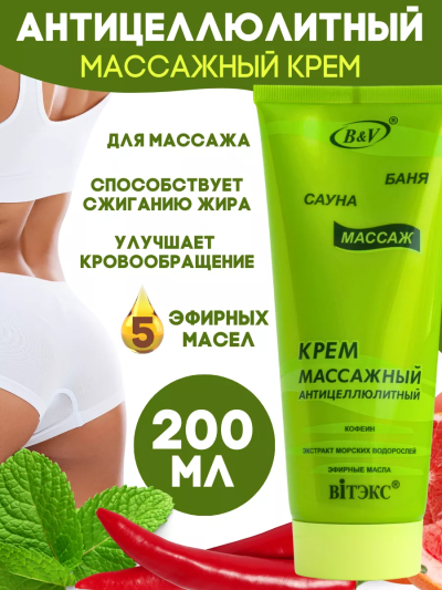Крем массажный антицеллюлитный БАНЯ САУНА 200 мл