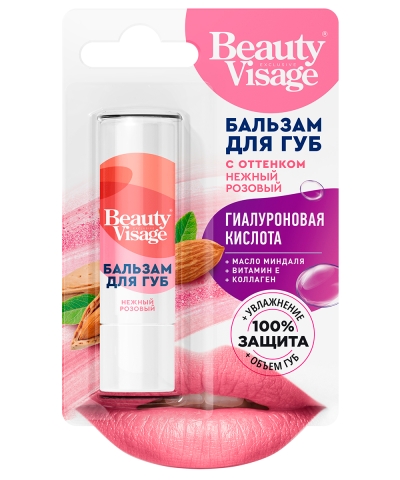 Бальзам для губ Beauty Visage с оттенком нежный розовый 3,6 г