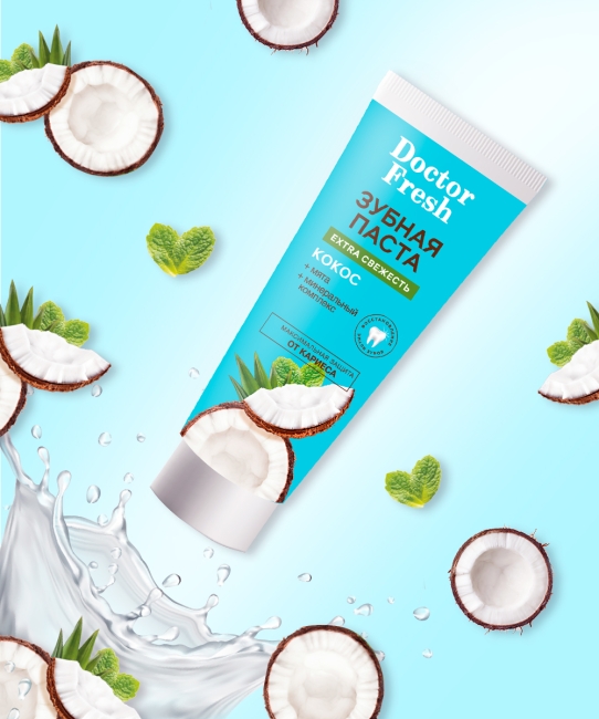 Зубная паста Extra свежесть Кокос Doctor Fresh 75 мл