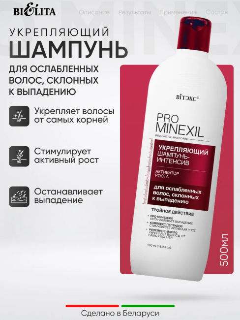 Шампунь-интенсив активатор роста PRO MINEXIL 500 мл