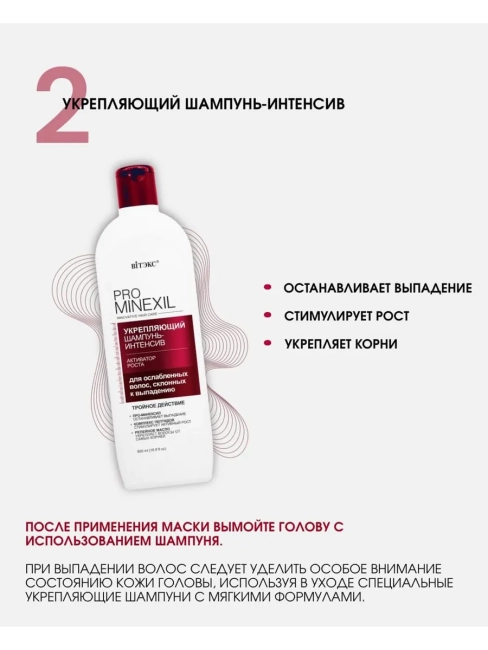 Шампунь-интенсив активатор роста PRO MINEXIL 500 мл Шампунь-интенсив активатор роста PRO MINEXIL 500 мл