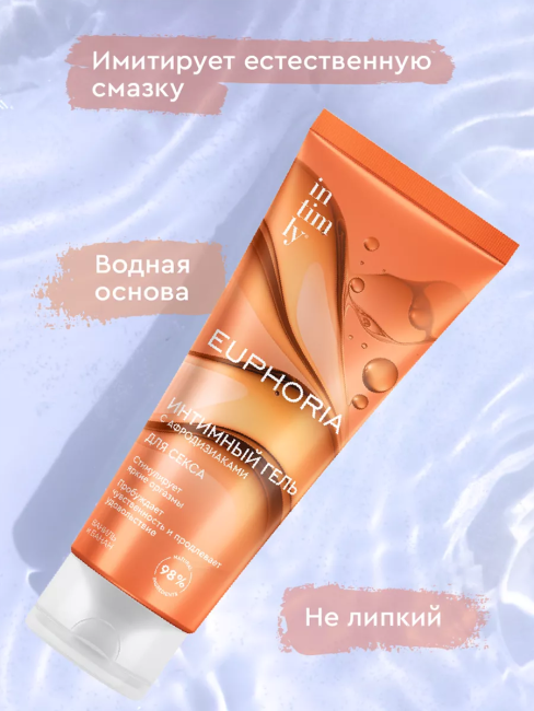 Гель интимный для секса с афродизиаками ваниль и банан INTIMLY Euphoria 75 мл Гель интимный для секса с афродизиаками ваниль и банан INTIMLY Euphoria 75 мл